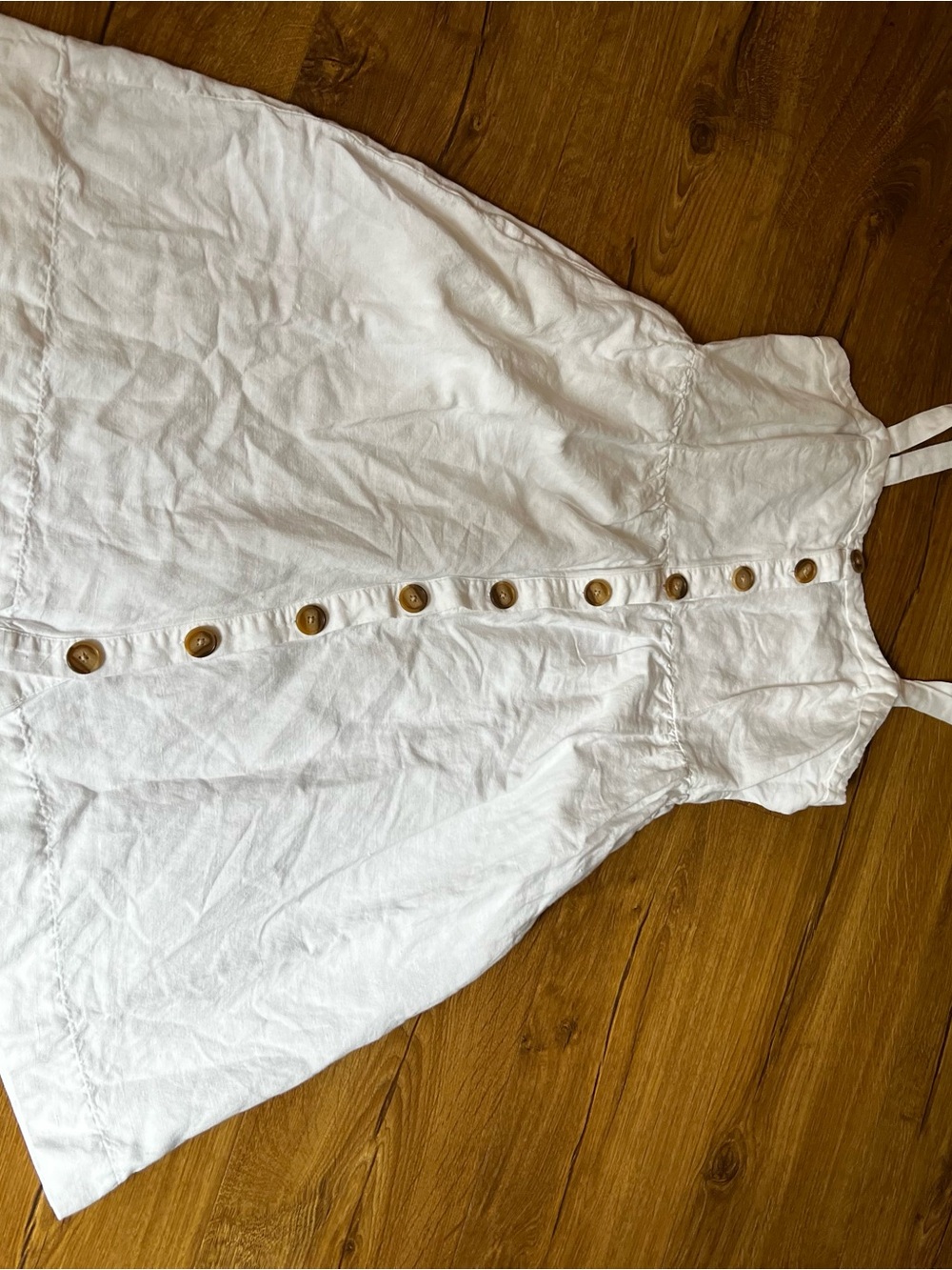 LOFT White Linen Button-Front Sleeveless Sundress – Size 4 Petite - Picture 2 of 7